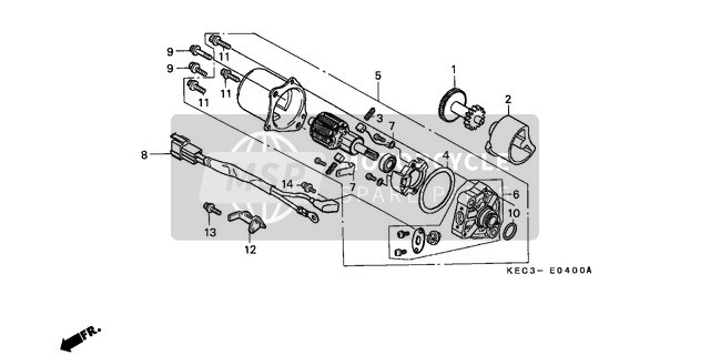 Honda SH100 1996 Starting Motor voor een 1996 Honda SH100